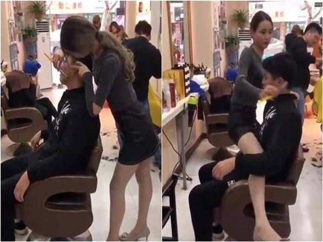 Xôn xao quán cắt tóc toàn gái xinh gợi cảm ở Trung Quốc