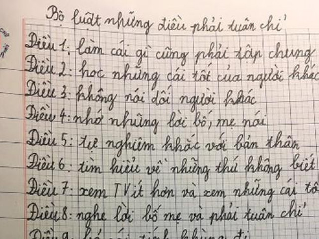 Dọn phòng, bố ngỡ ngàng phát hiện Bộ luật “phải tuân chỉ” của con trai lớp 5