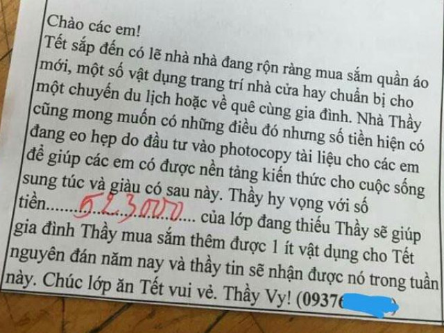 Thầy giáo “viêm màng túi” viết tâm thư đòi nợ học sinh khiến dân mạng không nhịn được cười