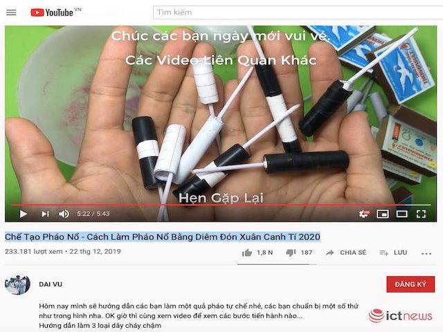 Gần Tết, tràn ngập video hướng dẫn làm pháo