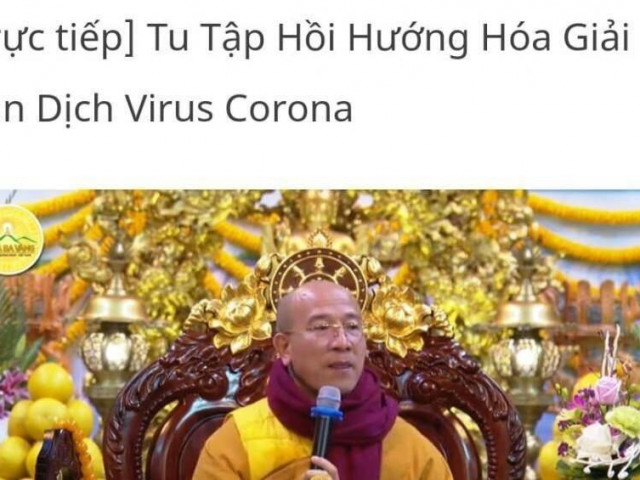 Đã xử lý trụ trì chùa Ba Vàng vì tổ chức ”hóa giải” virus Corona