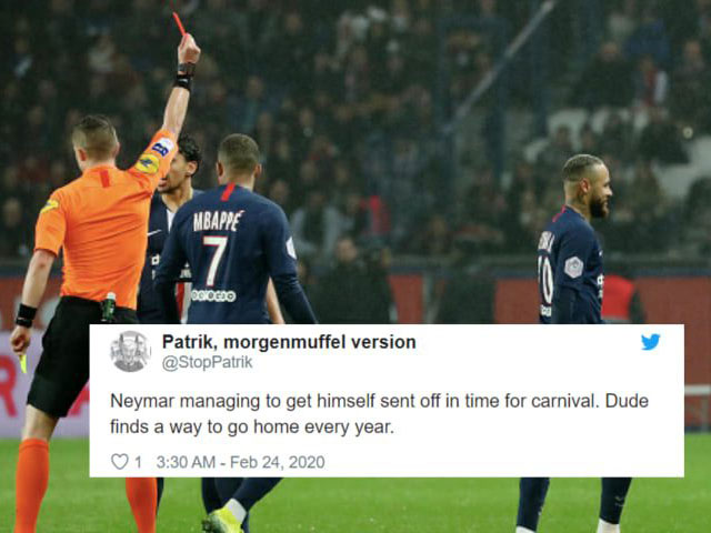 Nghi án Neymar chiêu trò để ”ăn chơi nhảy múa”: Thẻ đỏ phút 90, fan PSG nổi giận