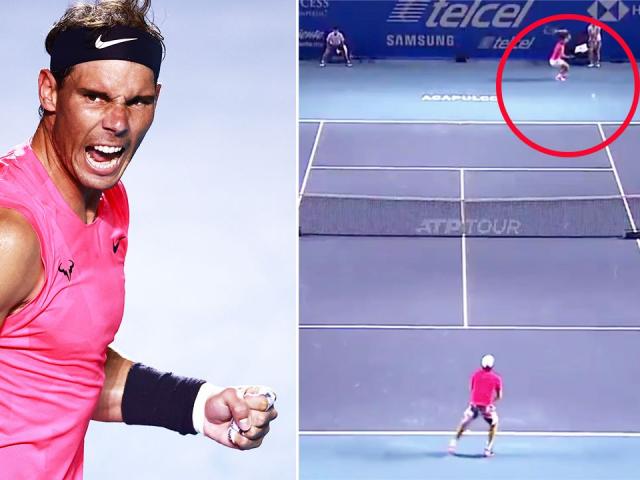 Nadal dùng ”lăng ba vi bộ” chạy ngang sân đánh dọc dây ăn điểm siêu tưởng