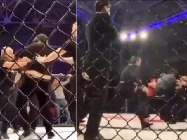 Cú sốc MMA: Trọng tài bị hàng chục ”đầu gấu Nga” đánh sấp mặt trên sàn