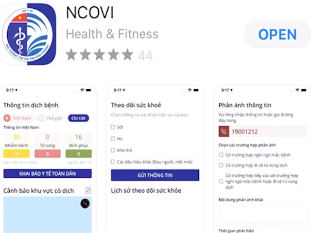 Cách tải và khai báo y tế toàn dân qua ứng dụng NCOVI cho người dùng iPhone