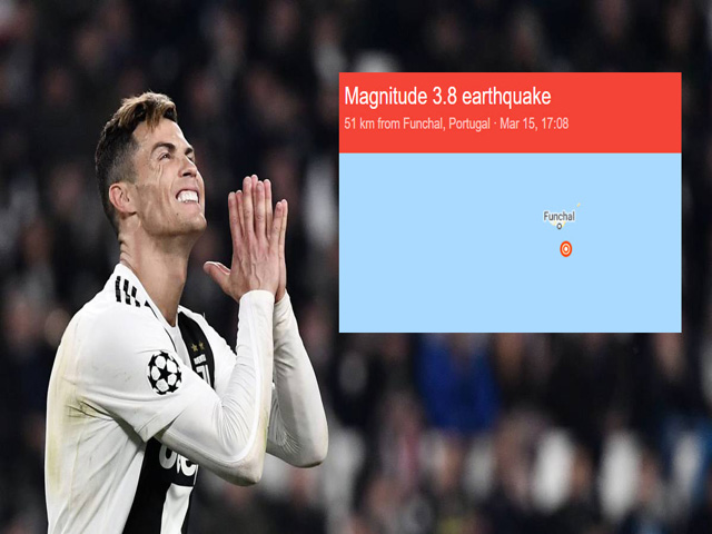 Khốn khổ Ronaldo: Tránh Covid-19 ở quê nhà, lại gặp động đất liên tục