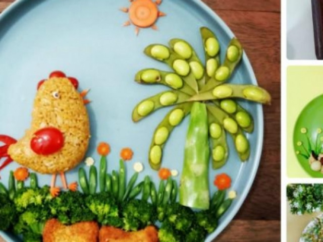 Mẹ trang trí bữa ăn hấp dẫn trị ”bệnh” lười ăn rau của con
