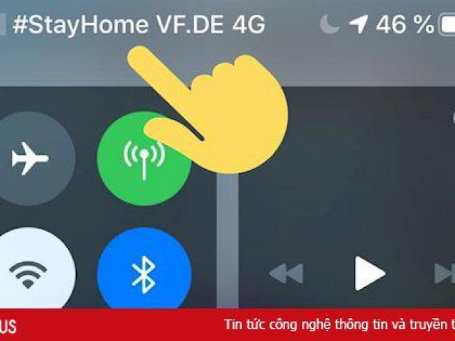 Nhà mạng thế giới hiển thị thông điệp “ở nhà” trên iPhone