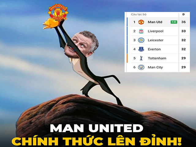 Ảnh chế: Man Utd ”lên đỉnh” ngoại hạng Anh, fan mơ chức vô địch