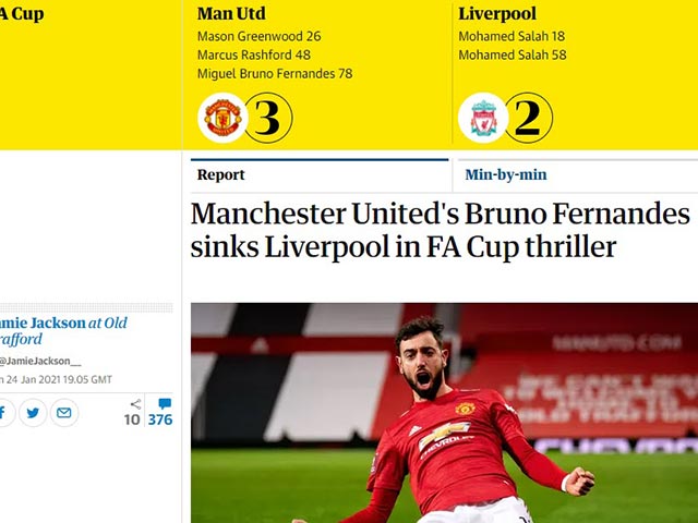 Bruno Fernandes tỏa sáng đưa MU hạ Liverpool, báo Anh vẫn không khen xuất sắc nhất
