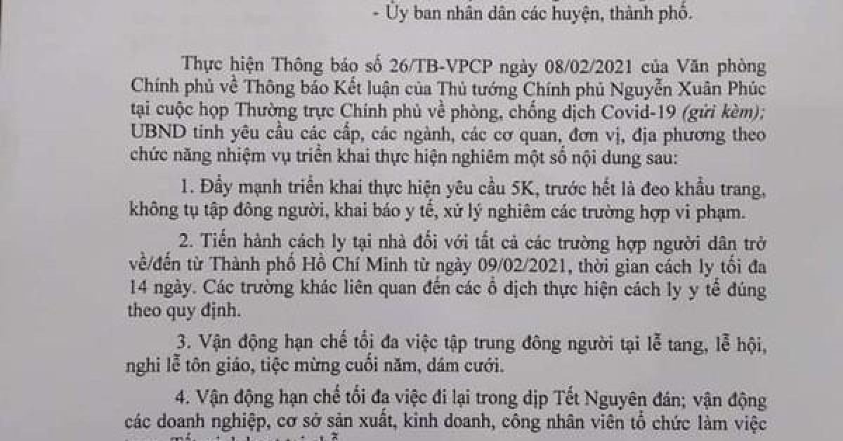 Chủ tịch Đắk Nông: Tình hình rất căng nên phải cách ly tất cả người về từ TP HCM