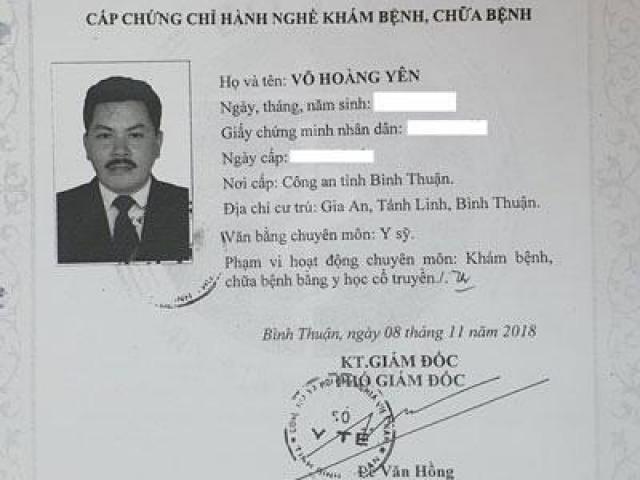 Ông Võ Hoàng Yên chữa bệnh ở địa phương khác là không đúng quy định