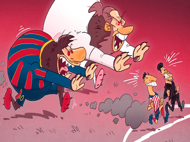 Ảnh chế: Atletico ”sẩy chân” bị Barca và Real cùng uy hiếp ngôi đầu bảng