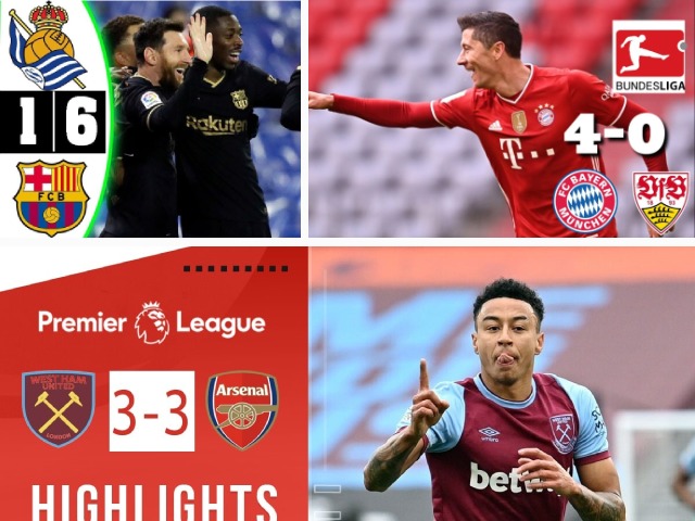 Barca, Bayern thắng ”hủy diệt” cuối tuần qua, Ngoại hạng Anh choáng vì trận 6 bàn
