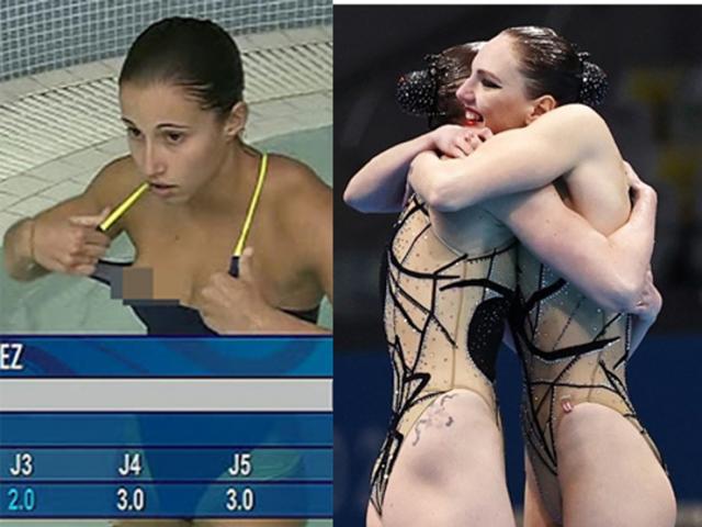 2 nàng tiên cá ở Olympic mặc đồ ”thấy hết” & khoảnh khắc thể thao đỏ mặt