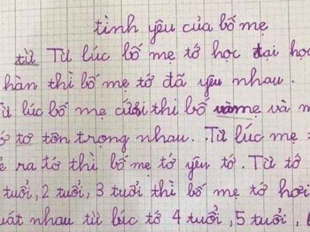 Học sinh tả tình yêu của bố mẹ gây sốt, tưởng ngọt ngào ngờ đâu bẻ lái ngoạn mục