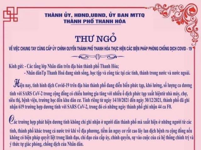 Thành phố Thanh Hoá vận động người dân không về quê ăn Tết