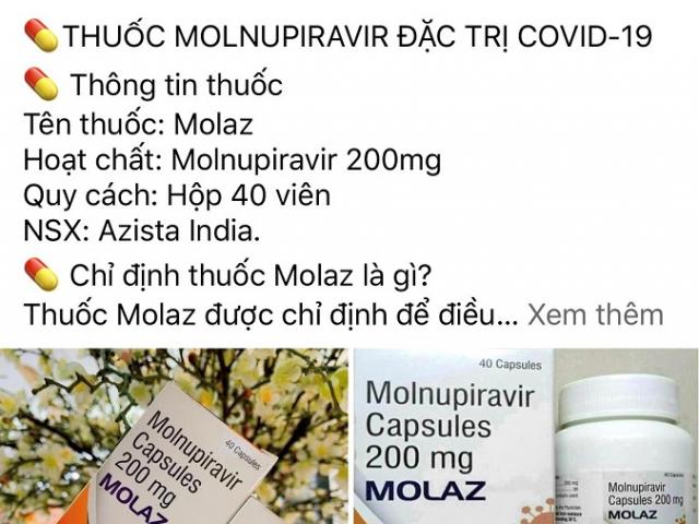 Thuốc điều trị COVID-19 không rõ nguồn gốc, gắn mác hàng xách tay rao bán vài triệu đồng/hộp