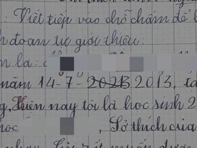 Học sinh lớp 2 viết văn giới thiệu bản thân khiến giáo viên đọc xong cũng phải hốt hoảng