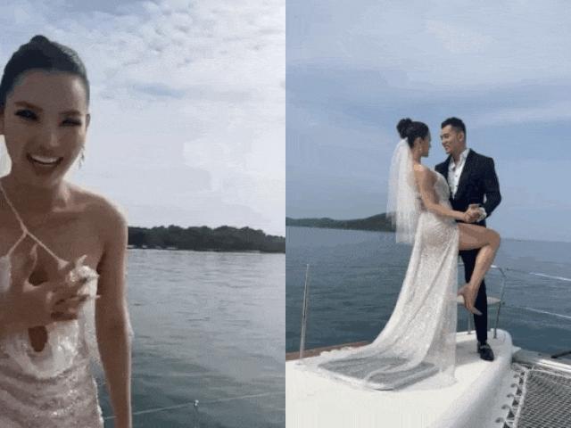 Mỹ nhân An Giang khoe dáng nóng bỏng khi chụp hình cưới trên du thuyền triệu đô gây tranh cãi