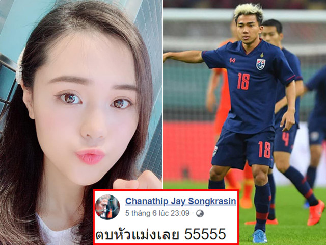 Bạn gái Duy Mạnh vào Facebook Messi Thái Lan bình luận cực ”gắt”