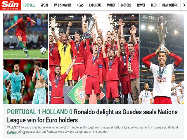 BĐN vô địch Nations League: Báo chí thế giới nể phục vua châu Âu Ronaldo