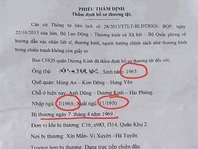 Vụ chiến sĩ sinh năm 1963, nhập ngũ năm 1965: Lỗi do đánh máy