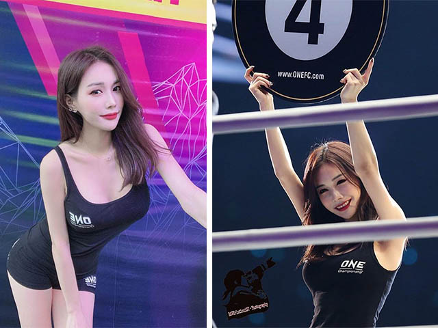 Thân hình chuẩn như người mẫu của ”ring girl” xinh đẹp bậc nhất giải võ thuật Singapore