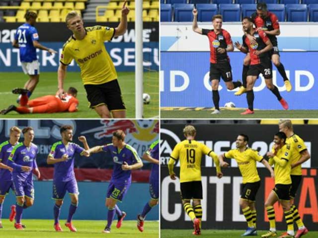 Bundesliga trở lại: Dở khóc dở cười các SAO ăn mừng bàn thắng
