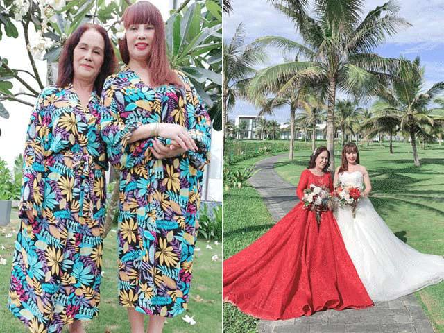 Cô dâu 62 tuổi và 65 tuổi chụp ảnh mặc váy cưới cùng nhau, diện mạo sau thẩm mỹ gây bất ngờ