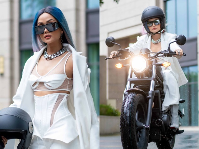 Hoa hậu H’Hen Niê ”nổi loạn” mặc hở bạo, lái mô tô dự sự kiện gây choáng