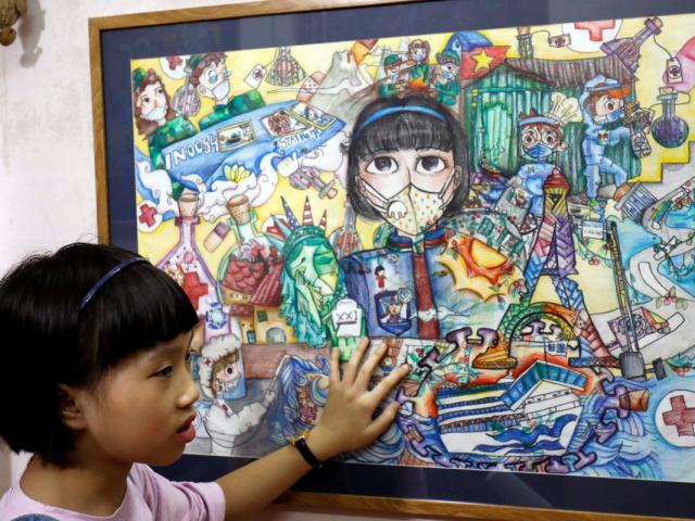 Tranh vẽ về dịch Covid-19 của học sinh 10 tuổi tại Việt Nam lên báo nước ngoài