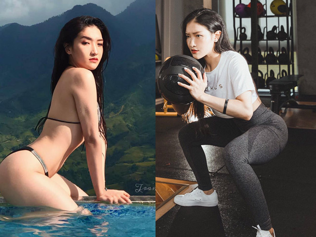 Hot girl tập Gym Trang Trit vòng ba 94 cm nhờ chăm nâng tạ “khủng”
