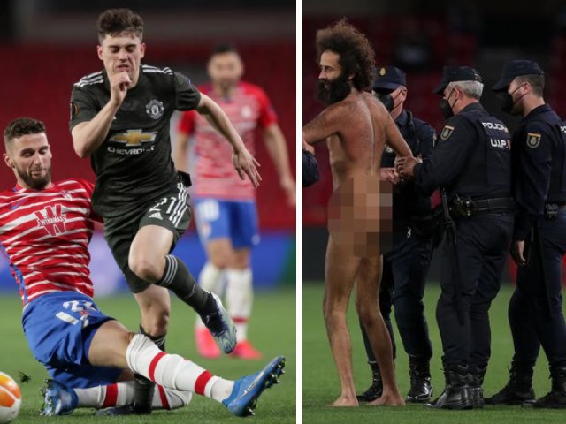 MU đá tứ kết Europa League, fan cuồng ”trần như nhộng” vào sân làm loạn