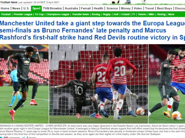 MU đặt một chân vào bán kết Europa League, báo Anh vẫn lo ”dớp” toàn thua