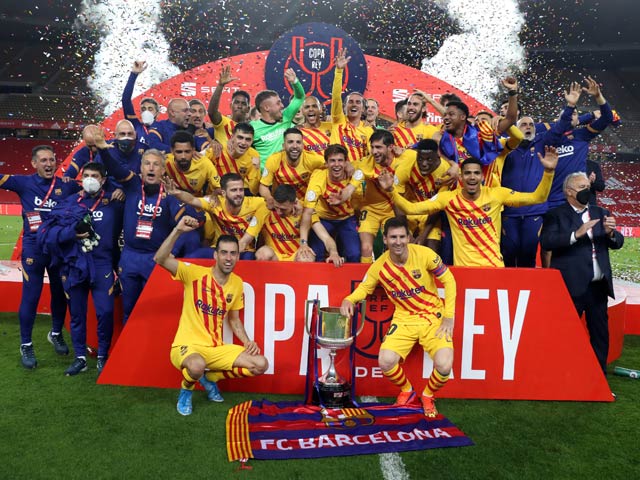 Messi lập cú đúp siêu tốc cho Barca, vô địch Cúp Nhà Vua theo cách đặc biệt