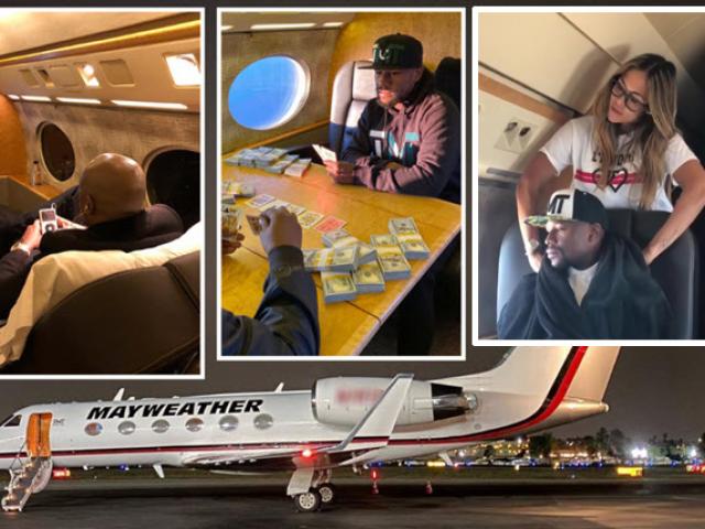 Mayweather đính hôn ”vũ nữ thoát y”, được người đẹp chăm sóc trên máy bay