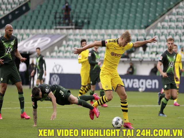 Video Wolfsburg - Dortmund: Haaland lập cú đúp, níu giữ hy vọng top 4