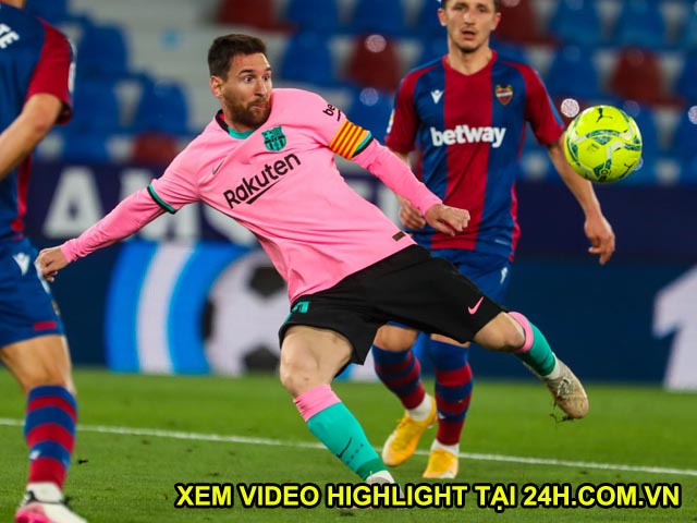 Video Levante - Barcelona: Messi lập siêu phẩm, đại tiệc 6 bàn ”điên rồ”