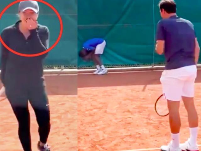 Federer đánh trúng chỗ hiểm Monfils, bạn gái ”Gã hề” xót của lo lắng