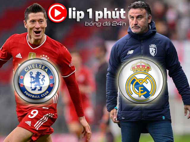 Real nhắm HLV Galtier thay Zidane, Lewandowski ”thả thính” vua châu Âu Chelsea (Clip 1 phút Bóng đá 24H)