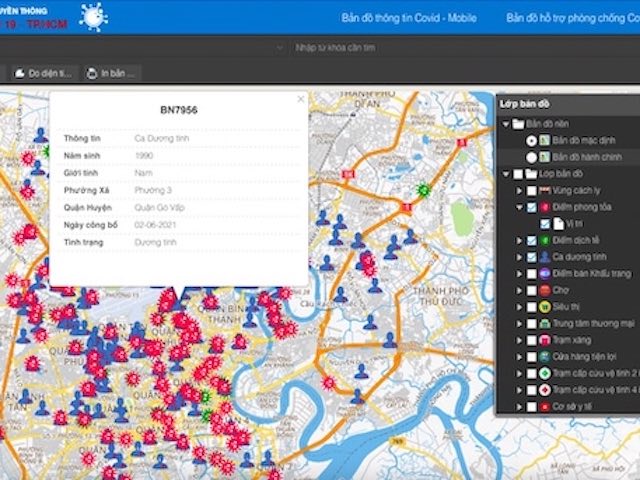 Dịch COVID-19: Cách xem chi tiết ca nhiễm, điểm phong tỏa tại TP.HCM trên bản đồ
