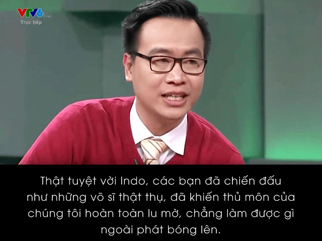 Màn bình luận làm fan ”bò ra cười” của BLV Tạ Biên Cương và Khắc Cường trong trận Việt Nam - Indonesia
