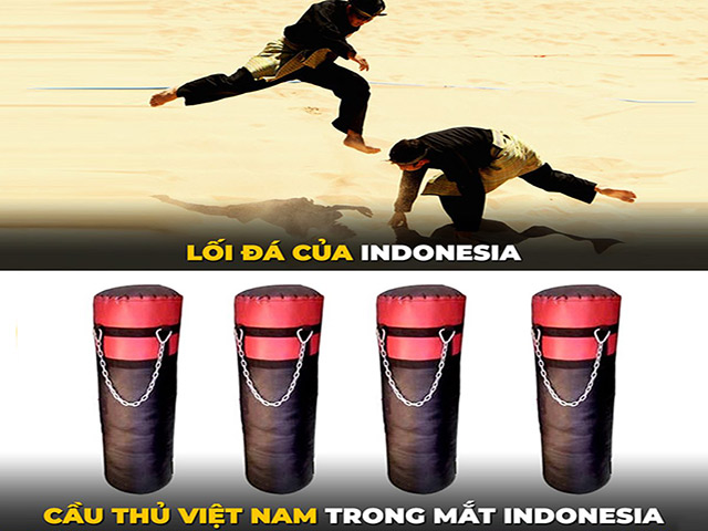 Ảnh chế: ĐT Việt Nam vùi dập các ”võ sĩ” Indonesia không thương tiếc