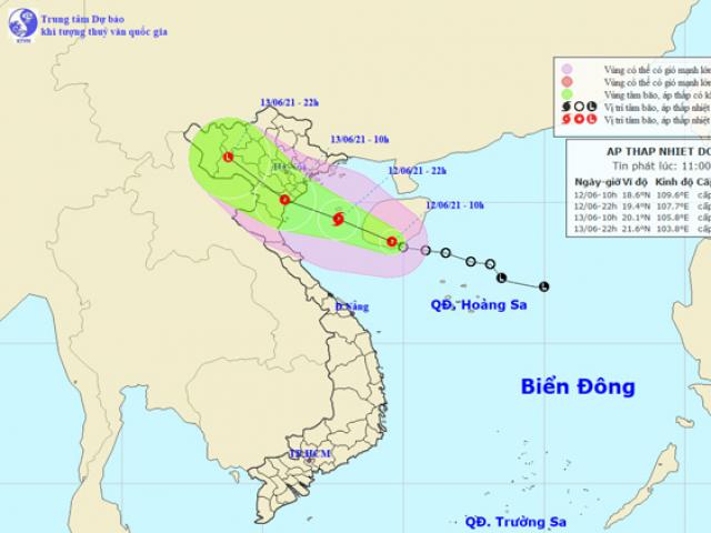 Áp thấp nhiệt đới sắp mạnh thành bão, hướng đổ bộ Thái Bình - Thanh Hóa