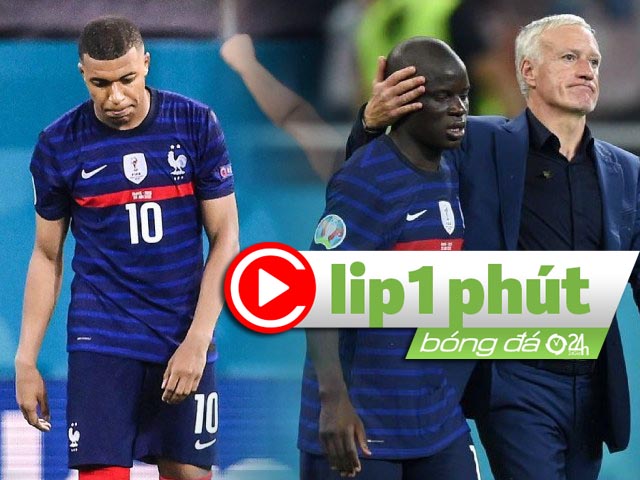 ”Vua thế giới” Pháp bị loại sốc ở EURO, Mbappe dễ khiến Deschamps ”bay ghế” (Clip 1 phút Bóng đá 24H)