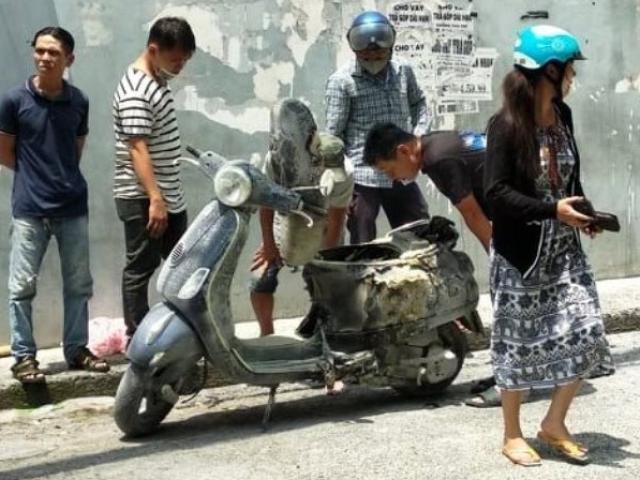 Cô gái nhảy khỏi xe đang bốc cháy trên phố Sài Gòn