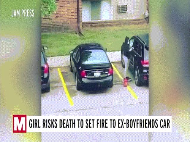 Video: Cô gái đốt xe bạn trai bên ngoài nhà nghỉ
