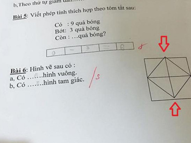 Bài toán Tiểu học đếm hình tam giác tưởng ”dễ như ăn kẹo”, kết quả lại là ”cú lừa” của cô giáo