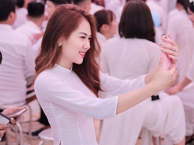Nữ sinh 18 tuổi thi Hoa hậu Việt Nam đẹp ”gây mê” trong tà áo dài trắng